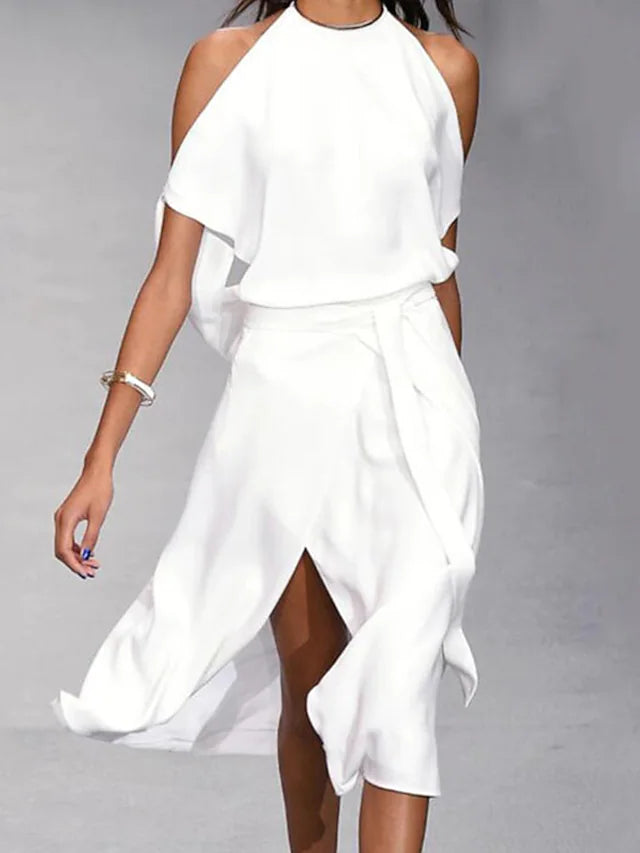 R&B | Lässiges Off-Shoulder Midi-Kleid