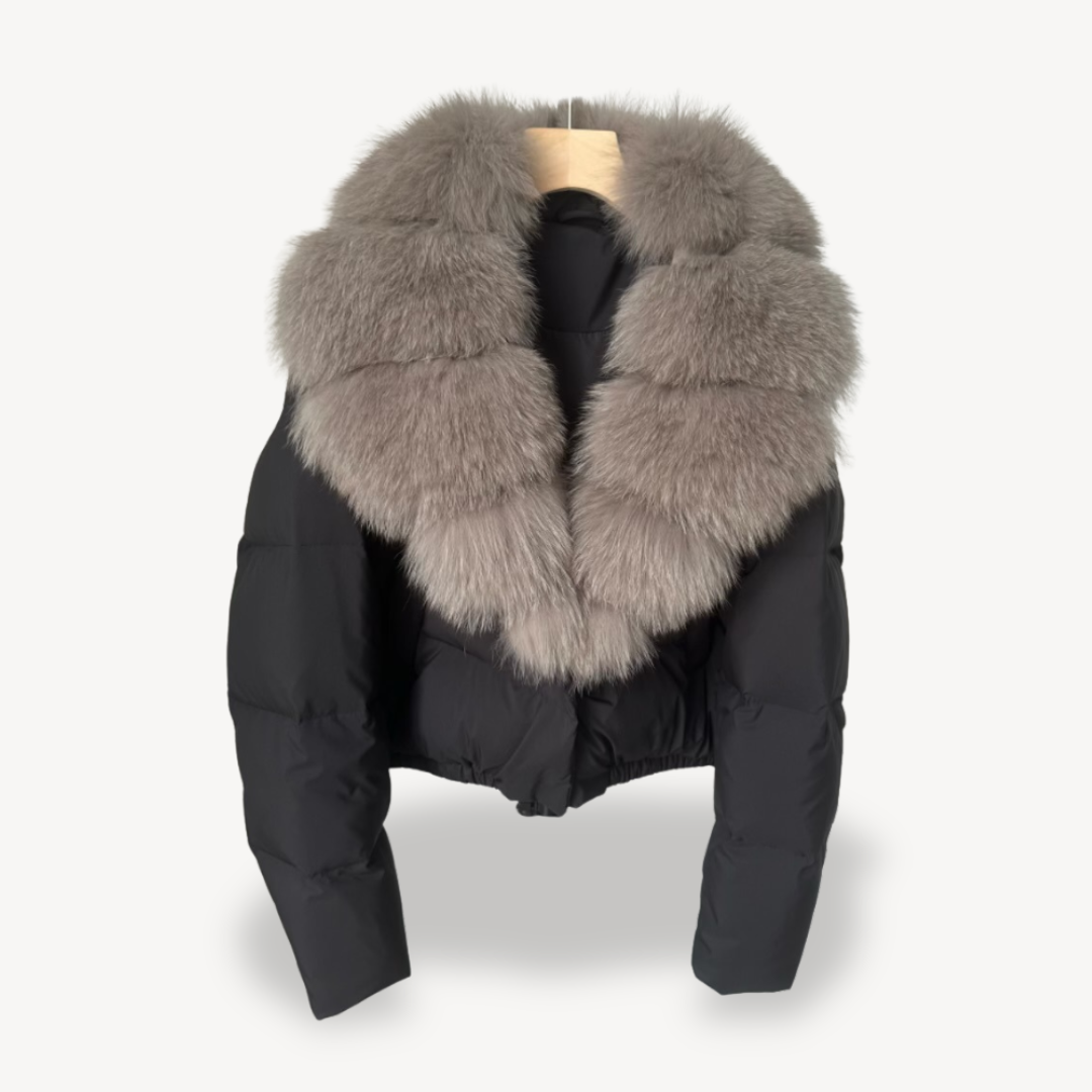R&B | Winter Pufferjacke mit Kunstfellkragen für Damen