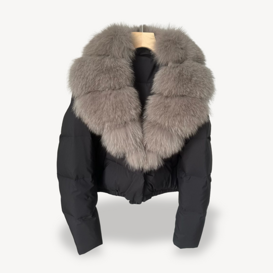 R&B | Winter Pufferjacke mit Kunstfellkragen für Damen