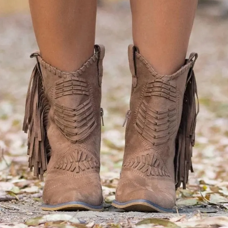 R&B | Western Cowgirl Stiefel mit Fransen