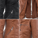 R&B | Damen Kapuzen Slim Fit Bikerjacke