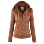 R&B | Damen Kapuzen Slim Fit Bikerjacke