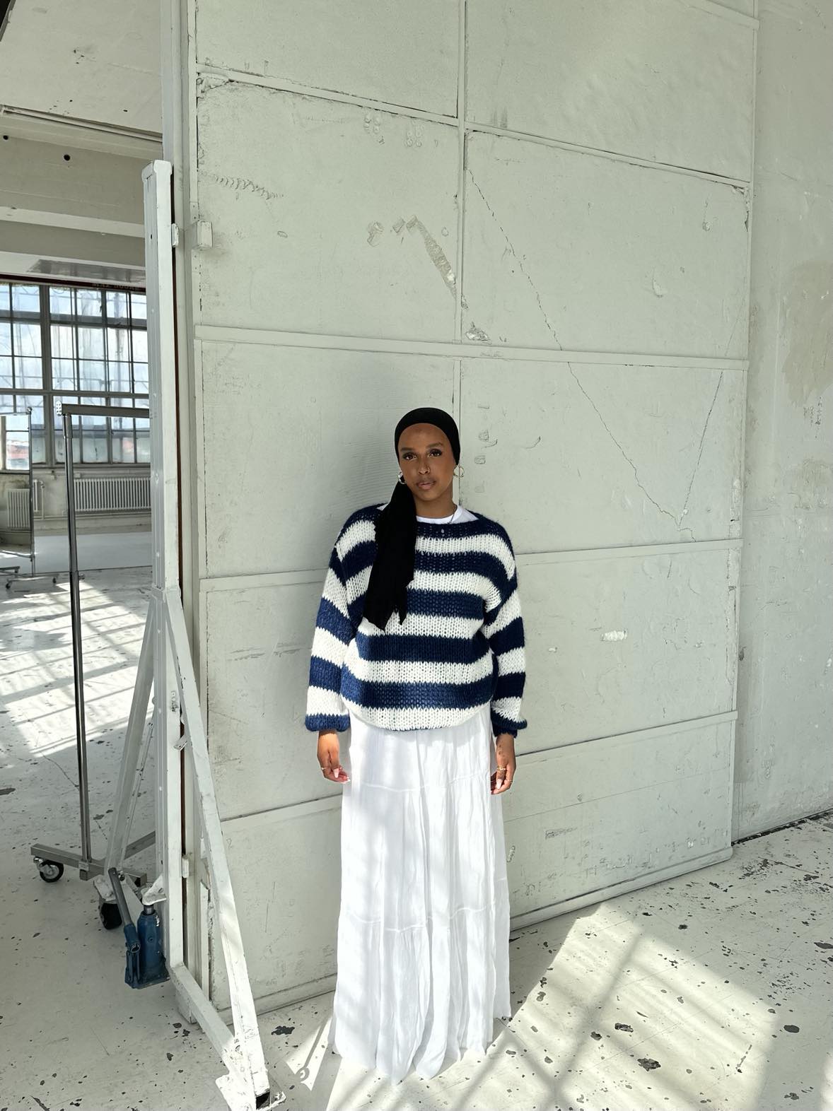 R&B | Geflochtene und Gestreifte Oversized Damenpullover
