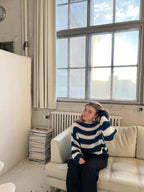 R&B | Geflochtene und Gestreifte Oversized Damenpullover
