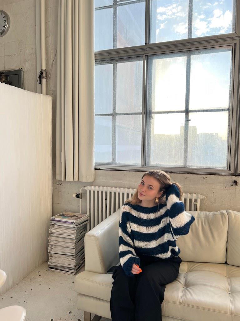 R&B | Geflochtene und Gestreifte Oversized Damenpullover