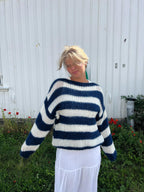 R&B | Geflochtene und Gestreifte Oversized Damenpullover