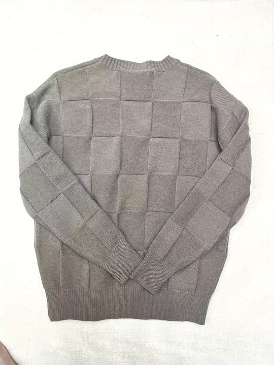 R&B | Gestrickter Rundhalsausschnitt Pullover mit Stretch