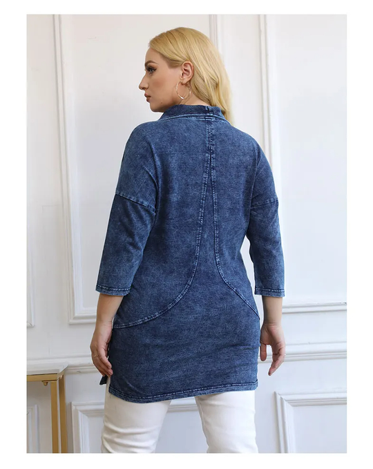 R&B | Strickdenimjacke Curve Plus Size