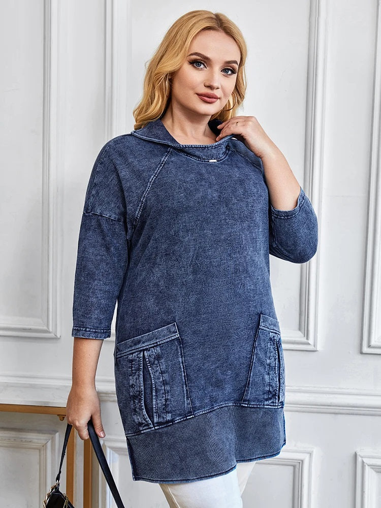 R&B | Strickdenimjacke Curve Plus Size