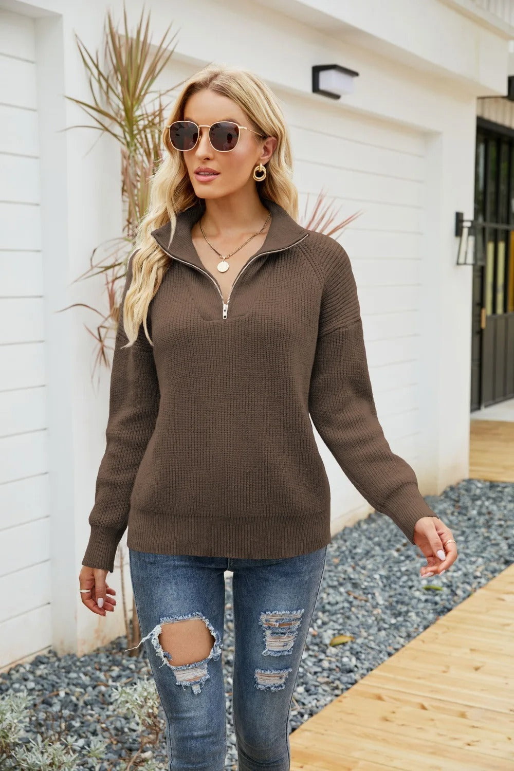 R&B | Strick-Half-Zip-Pullover