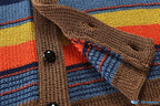 R&B | Herren Strickjacke mit Farbblock und geometrischem Muster