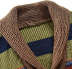 R&B | Herren Strickjacke mit Farbblock und geometrischem Muster