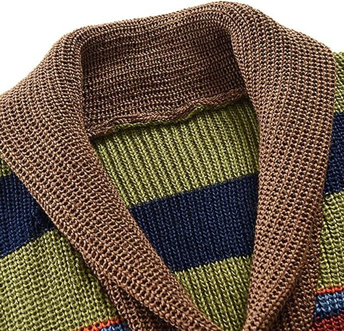 R&B | Herren Strickjacke mit Farbblock und geometrischem Muster
