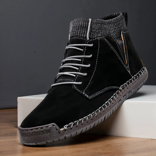 Retro-Wildlederschuhe mit Ripp- und Stichmuster R&B R&B