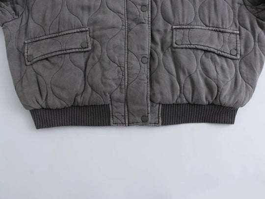 R&B | Damen Übergroße Graue Bomberjacke
