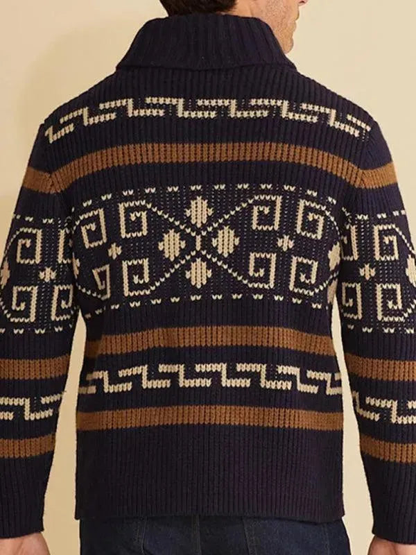 R&B | Jacquard Herren Strickjacke Pullover