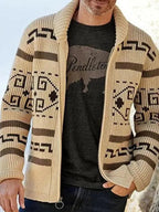 R&B | Jacquard Herren Strickjacke Pullover