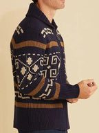 R&B | Jacquard Herren Strickjacke Pullover