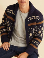 R&B | Jacquard Herren Strickjacke Pullover