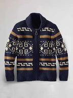 R&B | Jacquard Herren Strickjacke Pullover