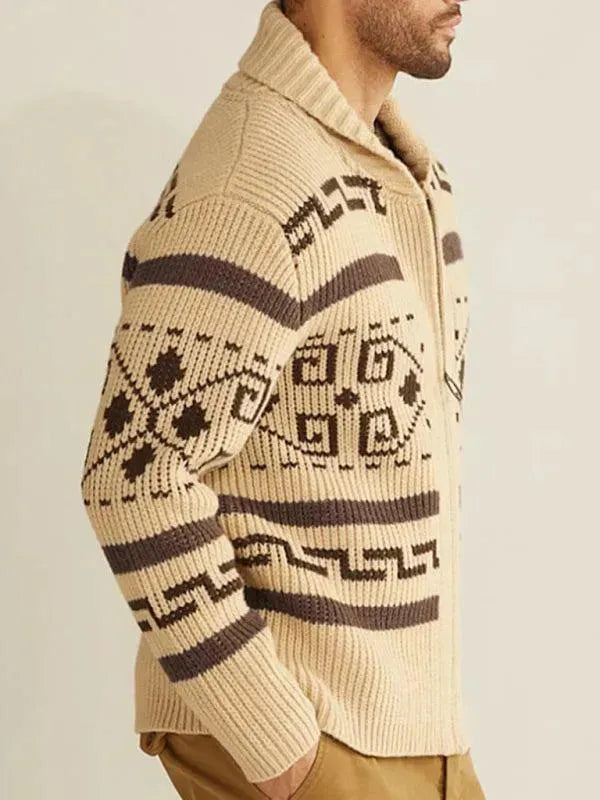 R&B | Jacquard Herren Strickjacke Pullover