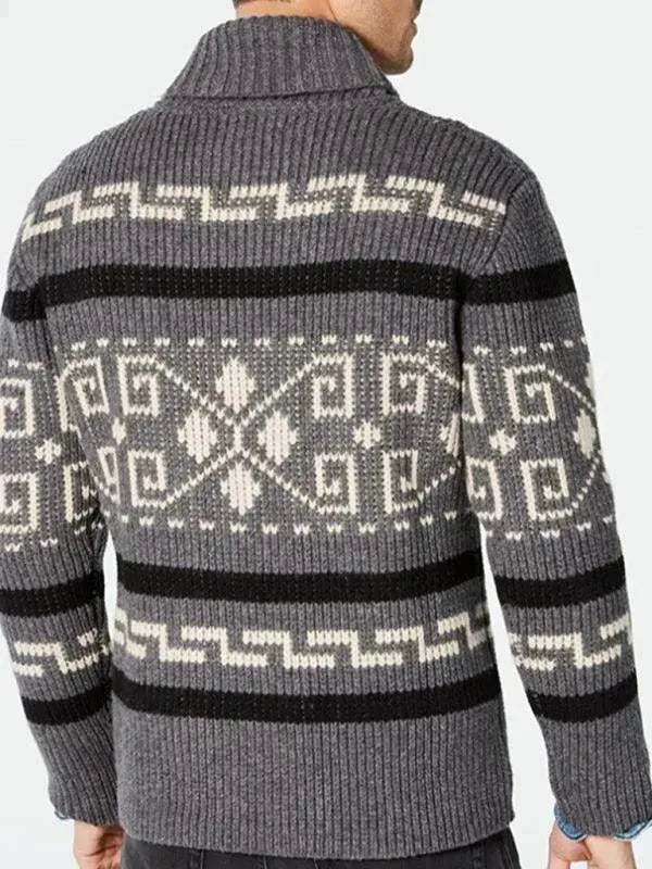 R&B | Jacquard Herren Strickjacke Pullover