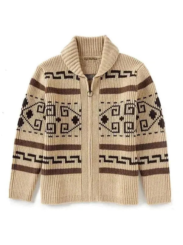 R&B | Jacquard Herren Strickjacke Pullover