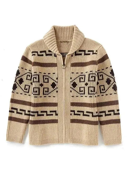 R&B | Jacquard Herren Strickjacke Pullover