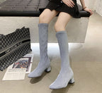 R&B | Bequeme hohe Stiefel mit blockabsatz