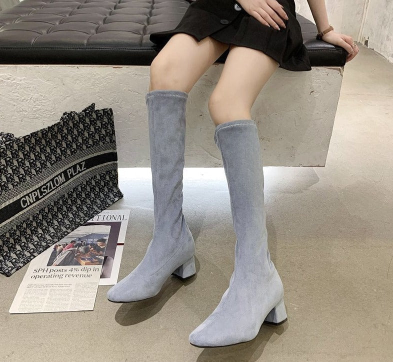 R&B | Bequeme hohe Stiefel mit blockabsatz