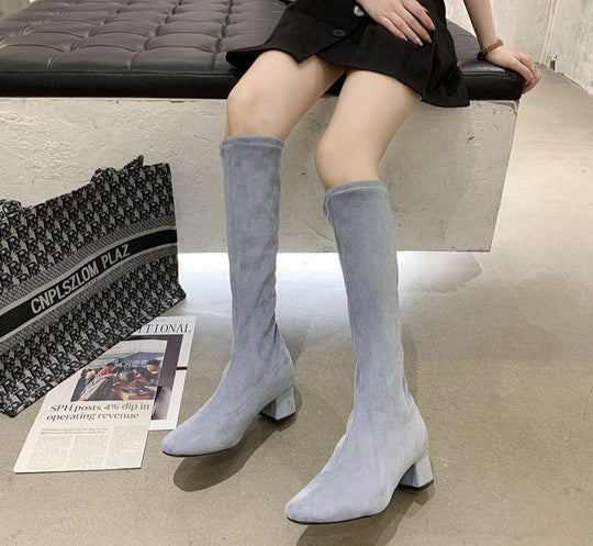 R&B | Bequeme hohe Stiefel mit blockabsatz
