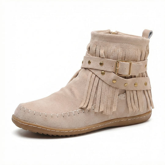 R&B Warme Vintage-Stiefel mit Fransen