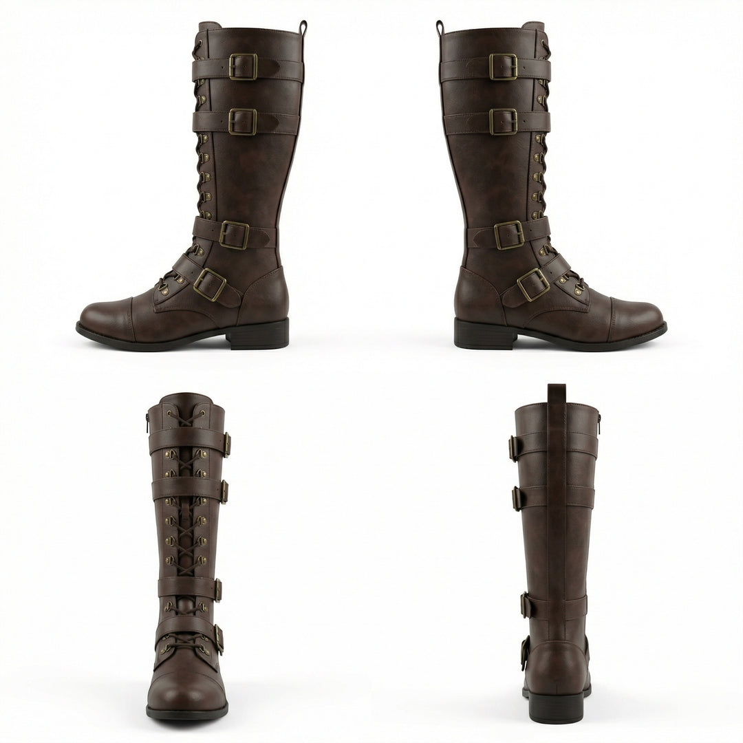 Steampunk-Inspirierte Damen Schnürstiefel R&B