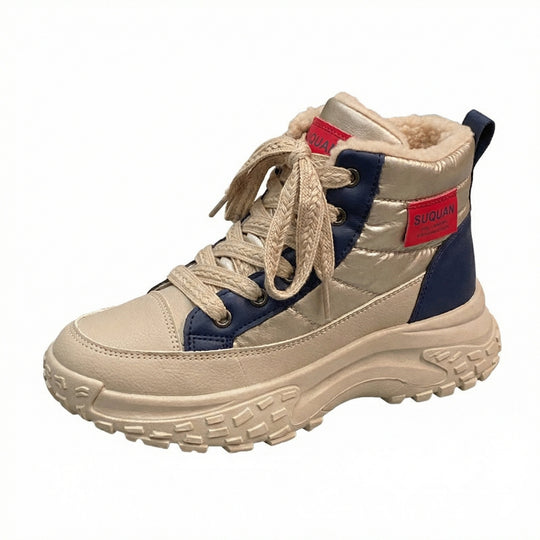 Damen gefütterte Winter-Sneaker mit hohem Kragen und rutschfester Sohle R&B