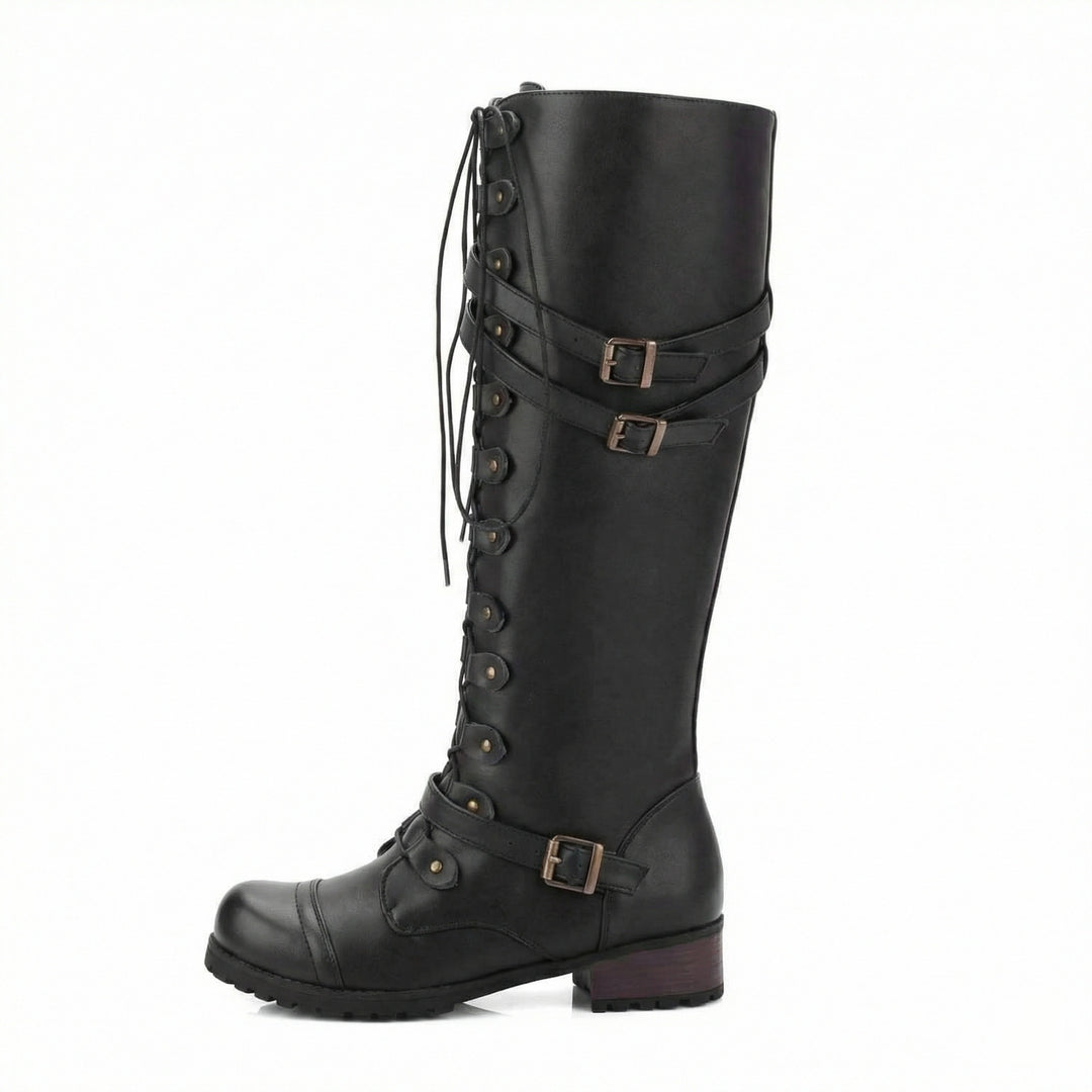 Steampunk-Inspirierte Damen Schnürstiefel R&B