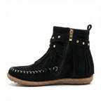 R&B Warme Vintage-Stiefel mit Fransen