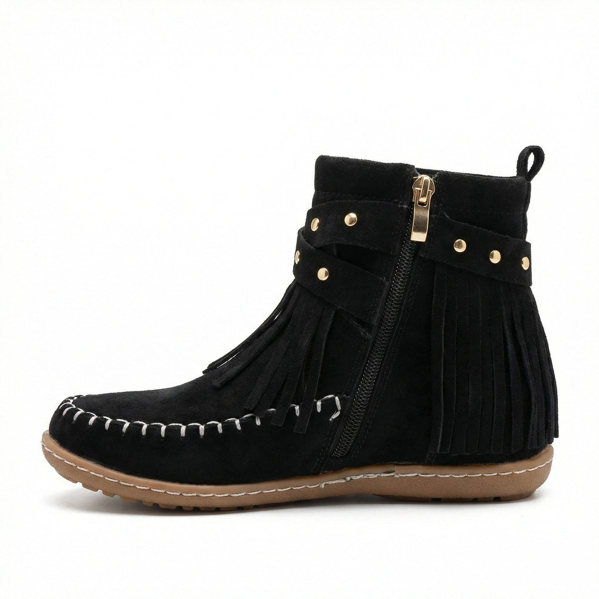 R&B Warme Vintage-Stiefel mit Fransen
