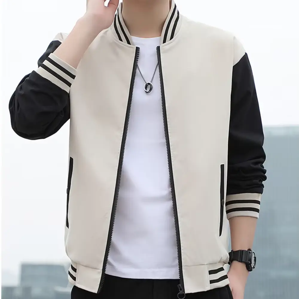 R&B | Splicing Stripe Varsity-Jacke