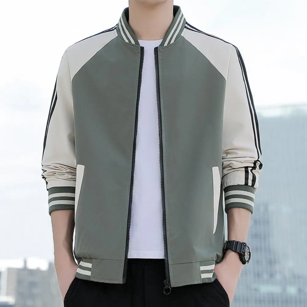 R&B | Splicing Stripe Varsity-Jacke