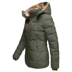R&B | Daunen-Puffermantel mit Kapuze aus Kunstpelz Warm, Wasserdicht & Isoliert Winterjacke