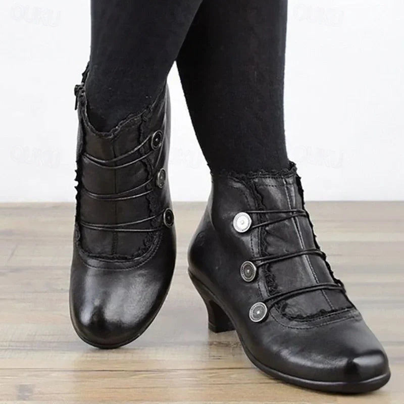 R&B | Damen Viktorianische Schnür-Stiefeletten mit Spitzenbesatz