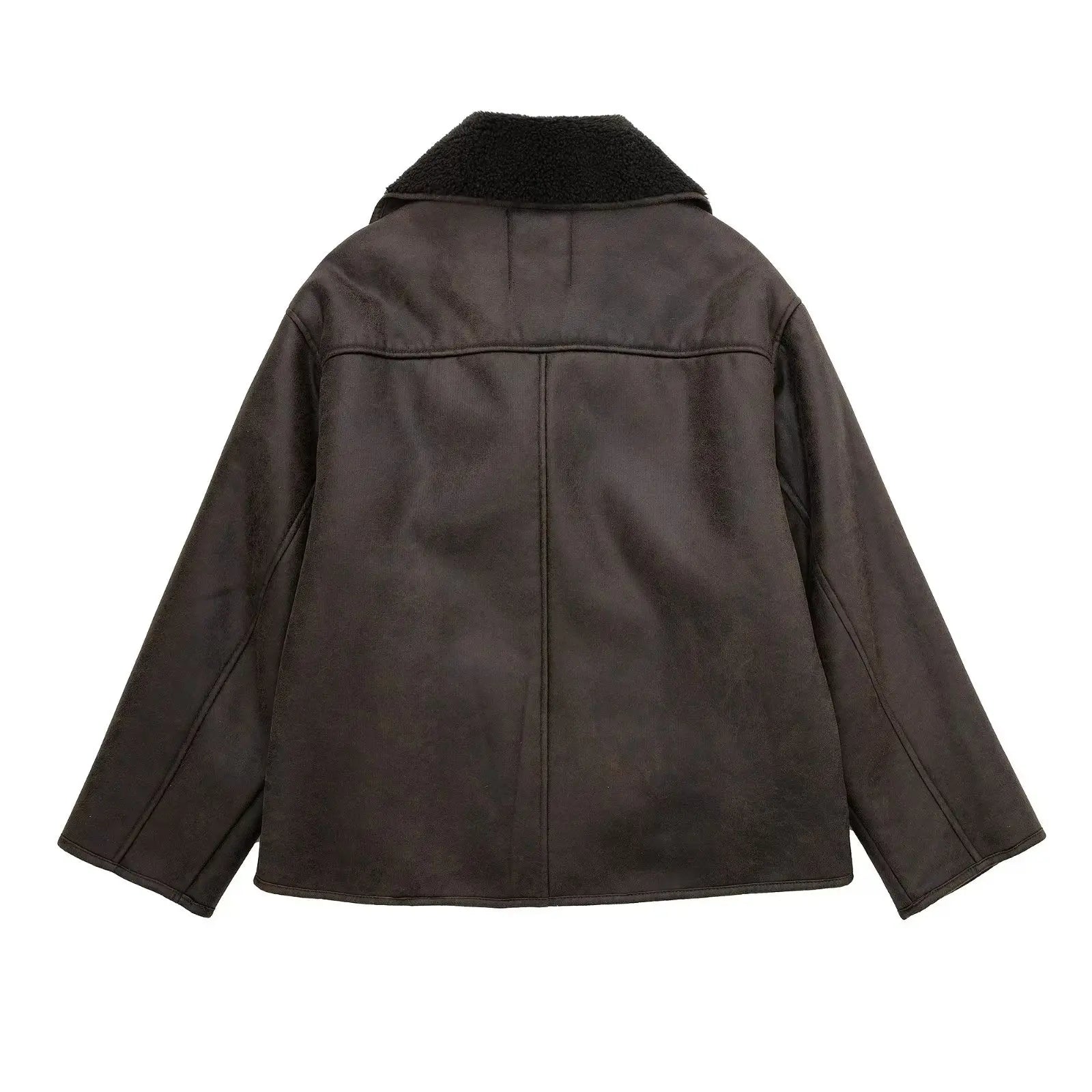 R&B | Faux Schafwoll Moto Jacke