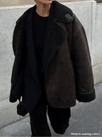 R&B | Faux Schafwoll Moto Jacke