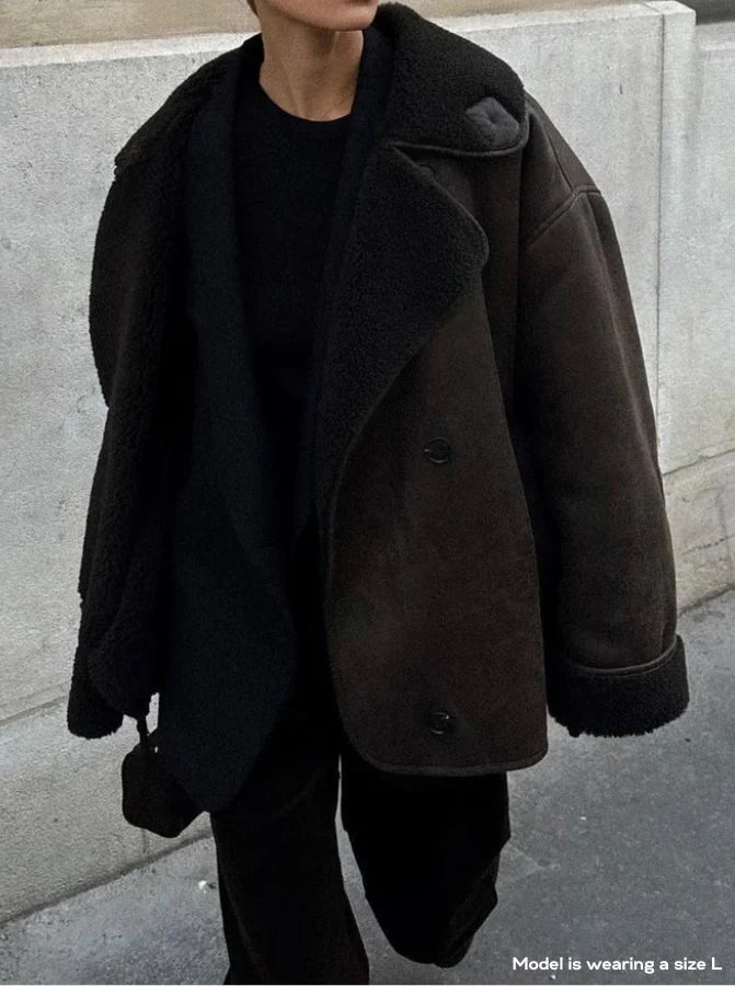 R&B | Faux Schafwoll Moto Jacke