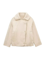 R&B | Faux Schafwoll Moto Jacke