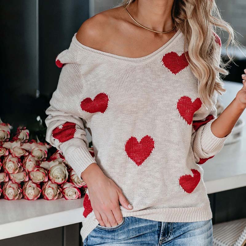 R&B | Strickpullover Mit Herzmuster Für Damen