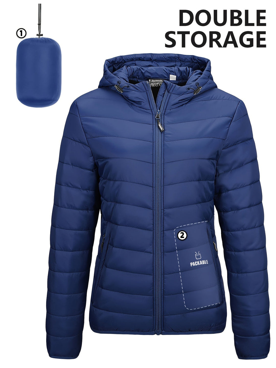 R&B | Leichtgewicht Packbarer Damen Windbreaker mit Kapuze