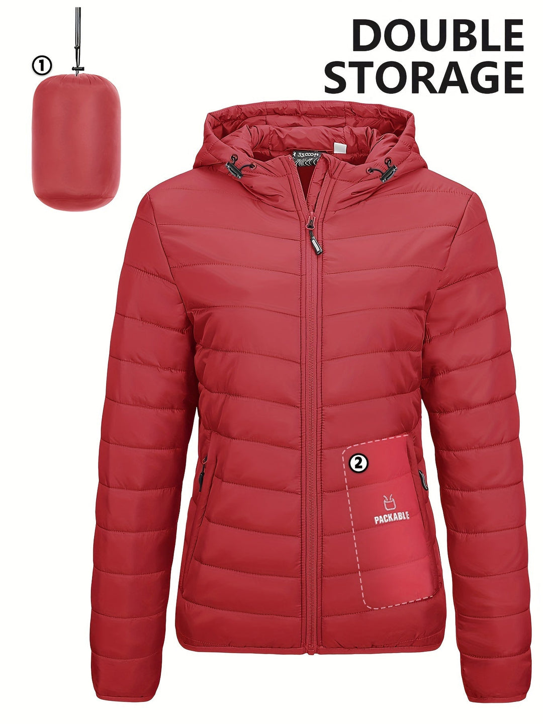 R&B | Leichtgewicht Packbarer Damen Windbreaker mit Kapuze
