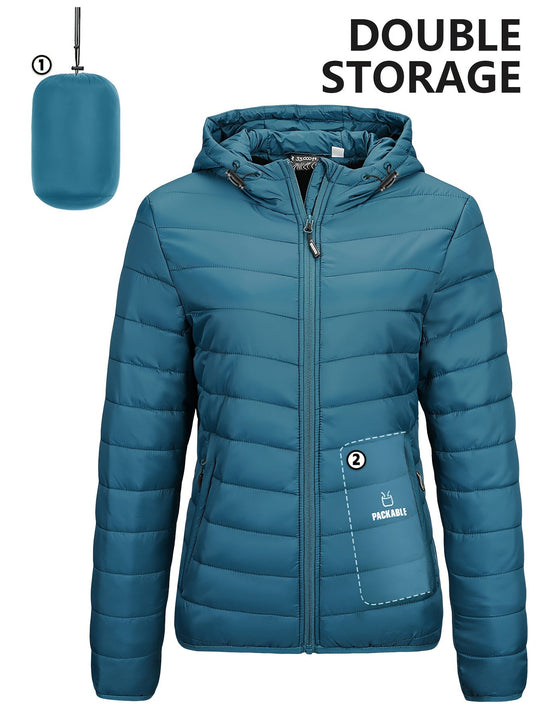 R&B | Leichtgewicht Packbarer Damen Windbreaker mit Kapuze