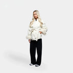 R&B | Wolljacke mit Gürtel und Fake Fur Manschetten